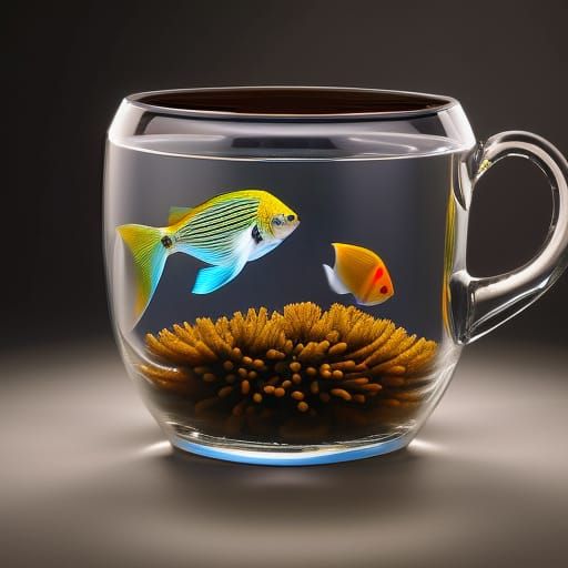 Glowing Fish Tank with Coral Reef in 8k