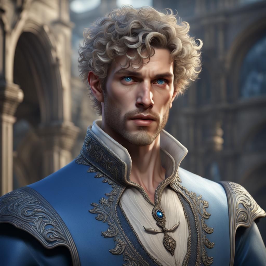 Fantasy Man Portrait in Detailed Digital Painting