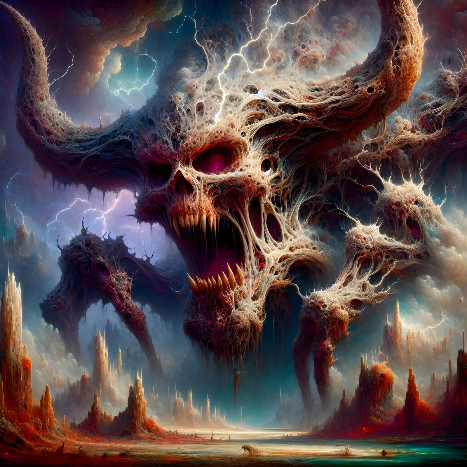 Wendigo Appears in Grotesque Thunderstorm Landscape