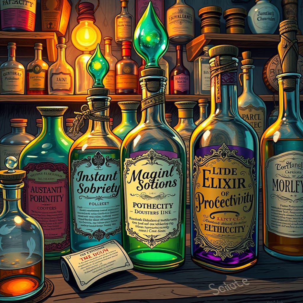 Fantasy Apothecary with Whimsical Potions