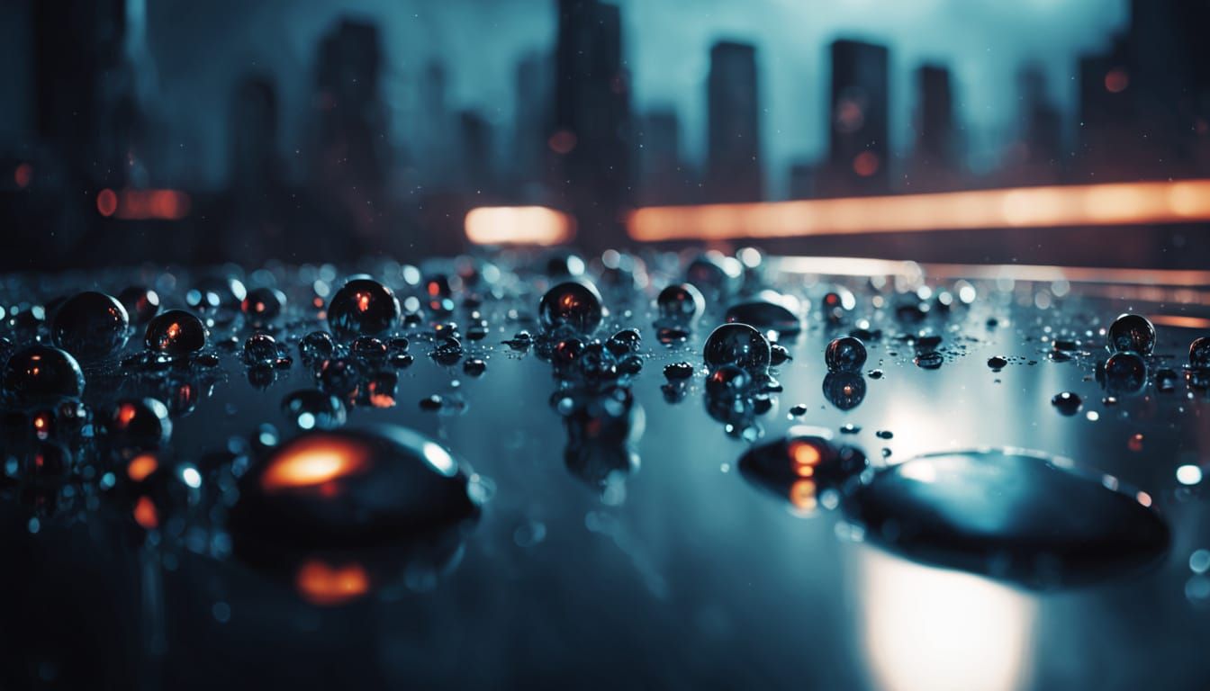 Hyperrealistic Science Fiction Cityscape in Metallic Reflect...