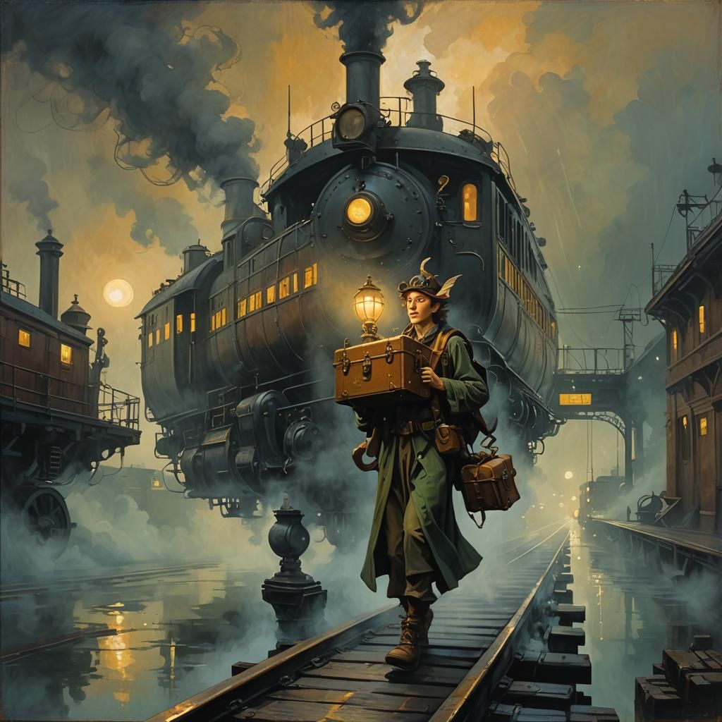 Fairy on Misty Platform in Mike Mignola Style