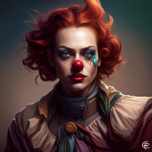 Hyperdetailed Clown Portrait in Dynamic Lighting