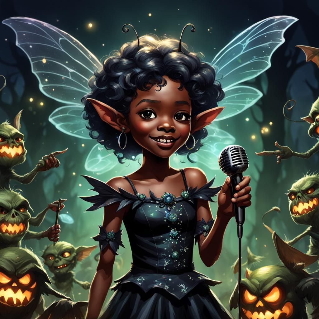Little Black Fairy Performing for Goblins