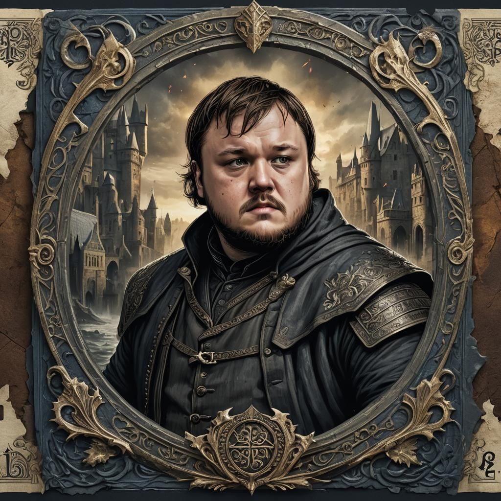 Samwell Tarly Art Banknote in Detailed Matte Painting
