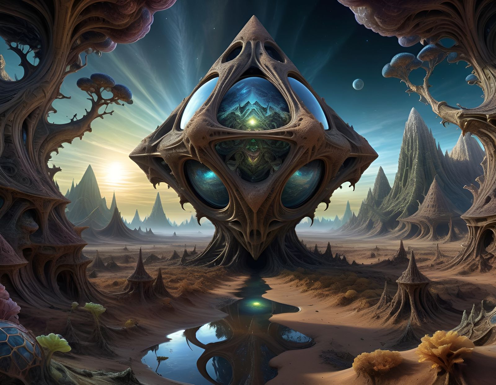 Alien Mandelbulb Landscape in Photorealistic Style