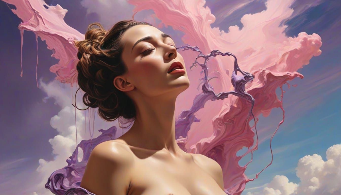 Dreamlike Liberation in Vibrant Oil Painting
