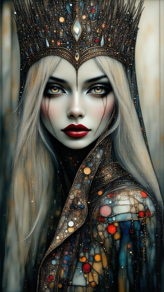 Queen of Shadows and Light in Hyperrealistic Portrait