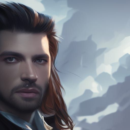 Man in Leather Jacket, Hyperdetailed Digital Art