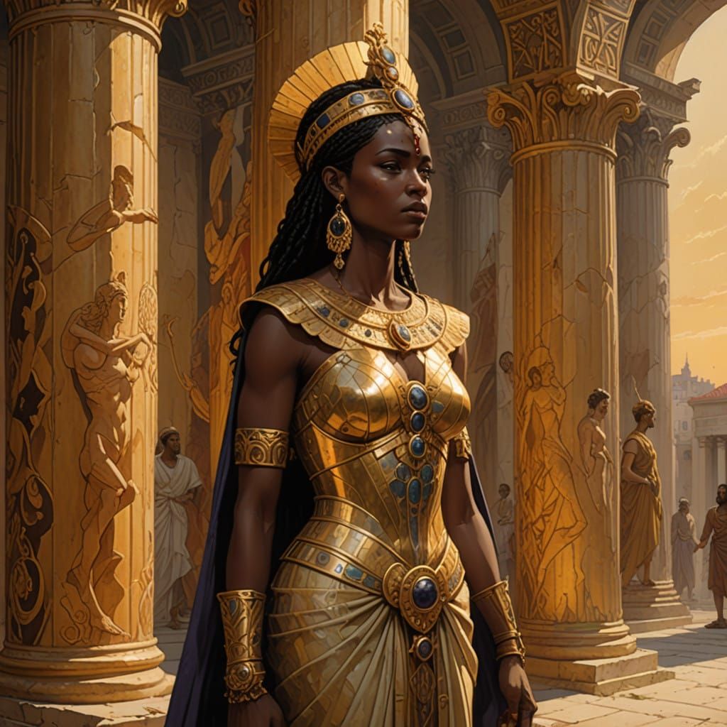 Ancient Queen Laodice Enters Her Palace in Antioche