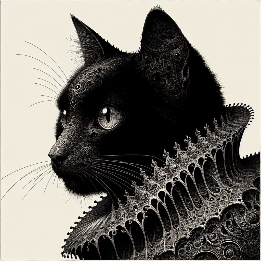 Medieval Dystopian Cat Portrait in Grimdark Style