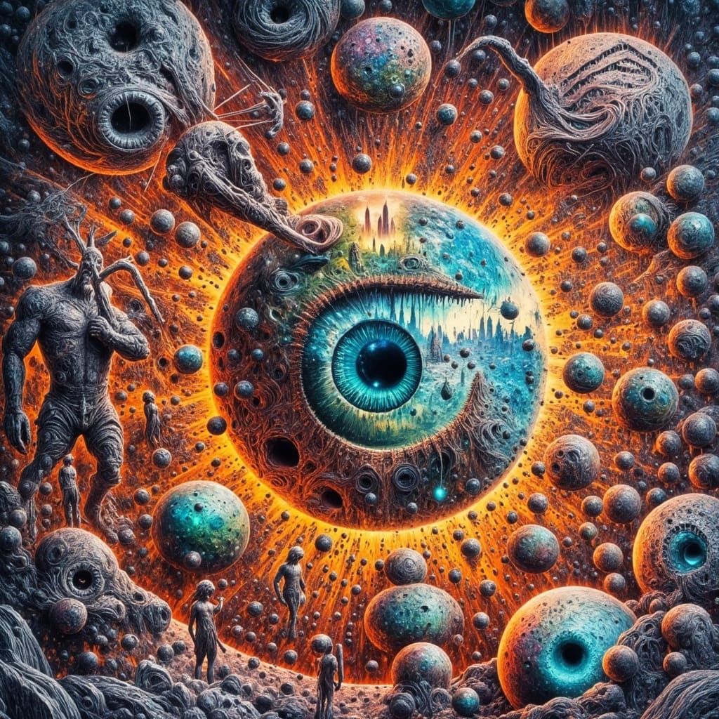 A Desolate Post-Apocalyptic World in the Style of Surrealist...