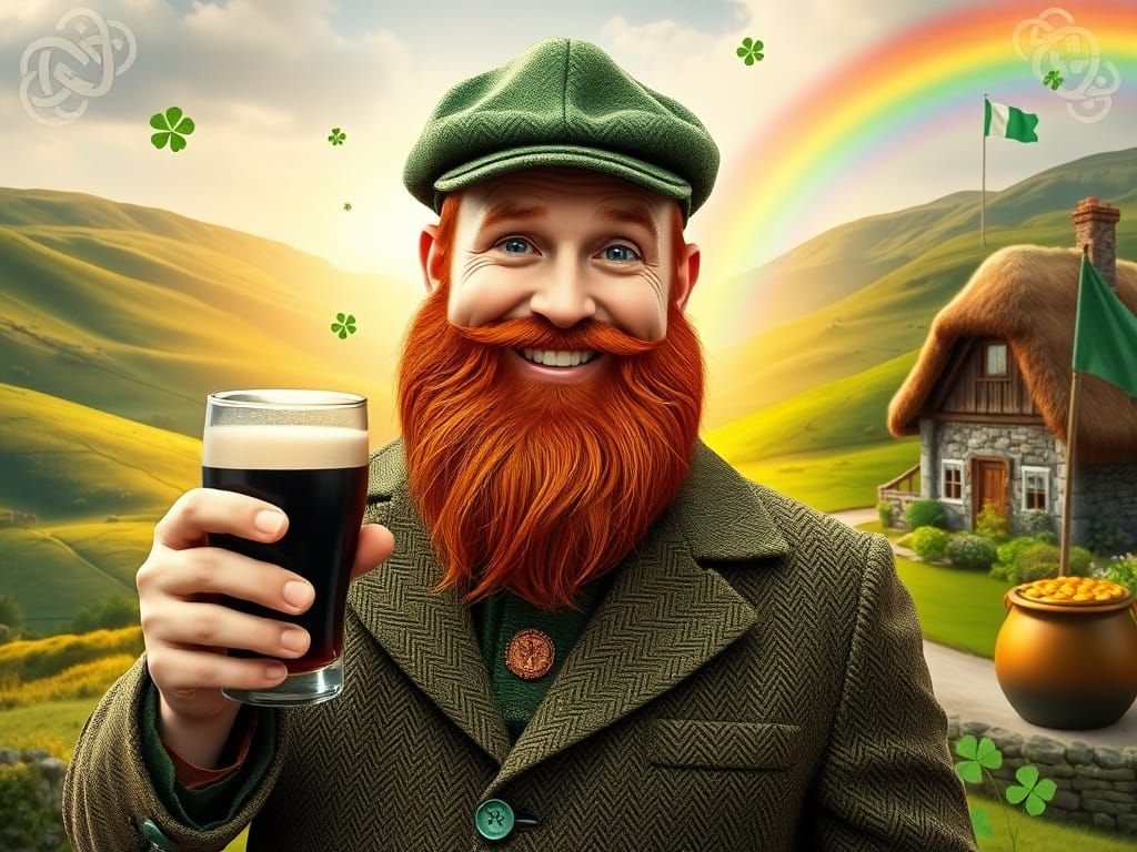 Joyful Irish Gentleman Celebrates St. Patrick's Day in Lush ...