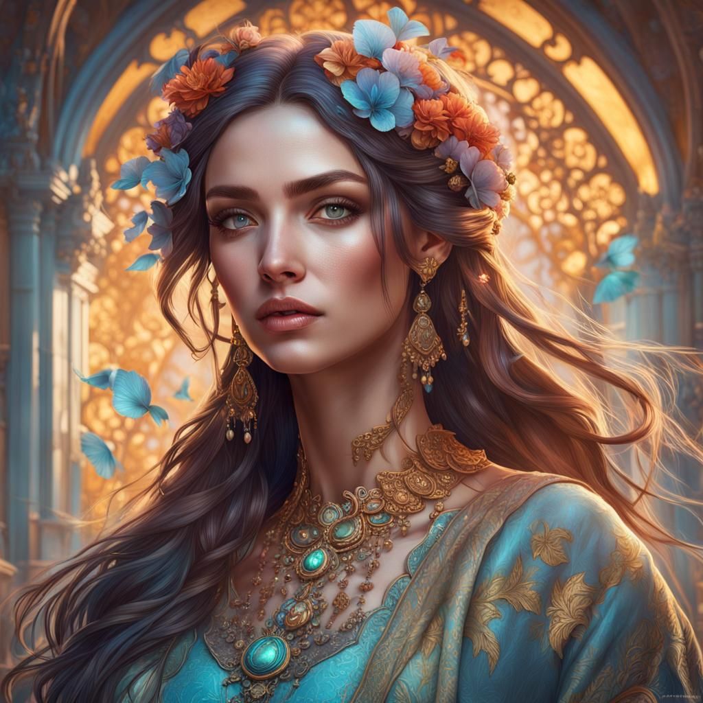 Detailed Whimsical Portrait with Dynamic Lighting