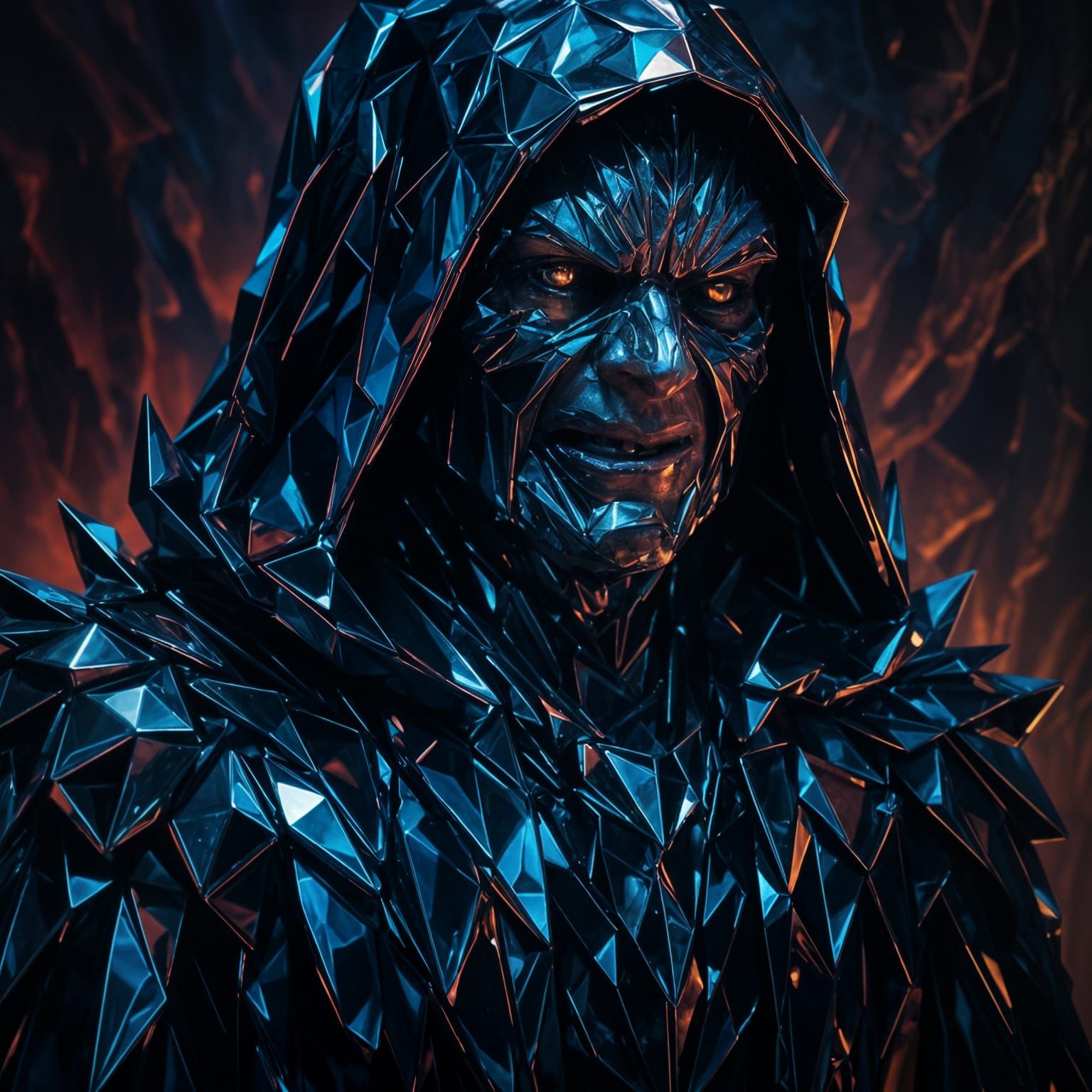 Obsidian Shard Emperor Palpatine: Detailed Reflective Art