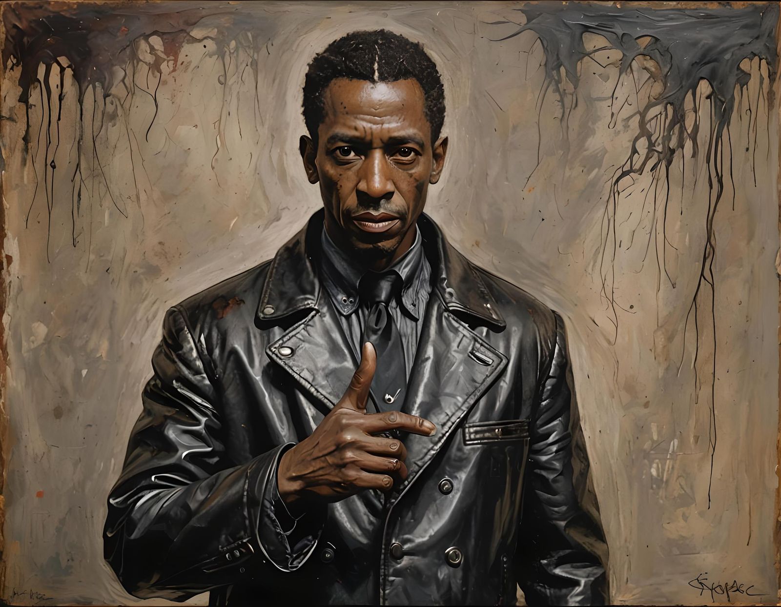 Dark Fantasy Portrait: Hook-Handed Figure in Leather