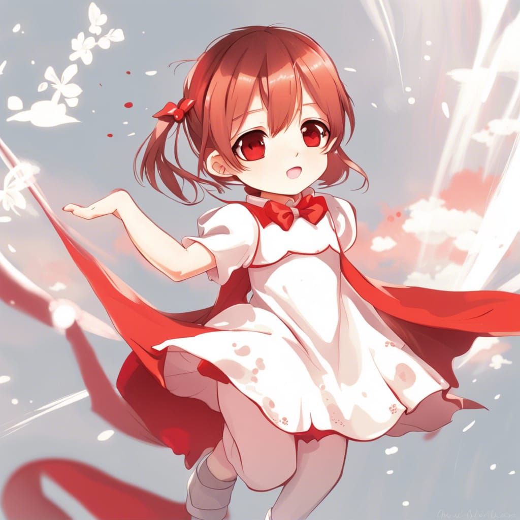 Toddler in Red Dress: Anime Key Visual