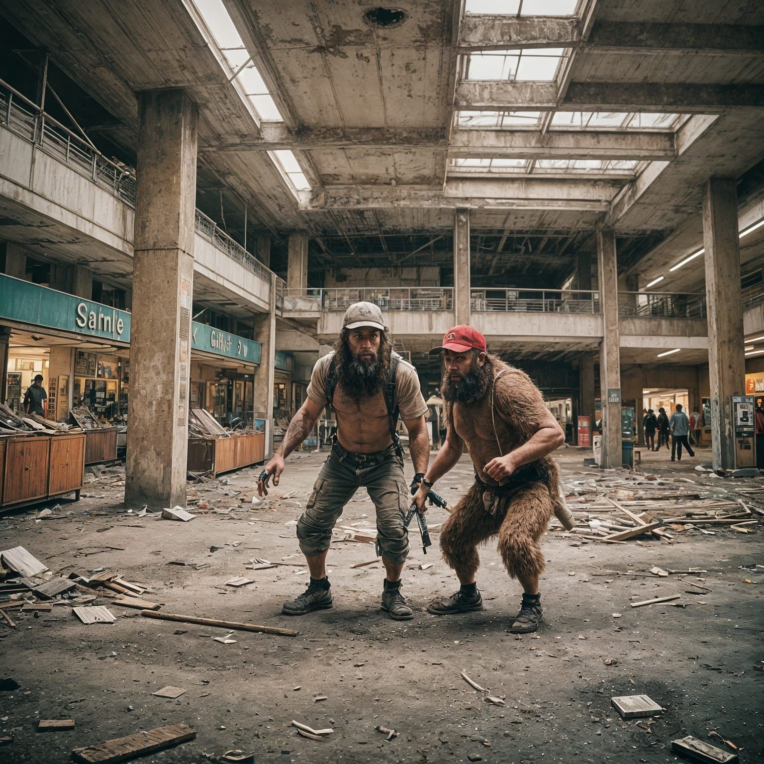 Antelope Hunt in Abandoned Mall: Cinematic Film Still