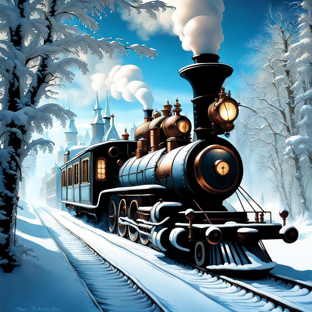 Enchanting Steampunk Winter Wonderland Image
