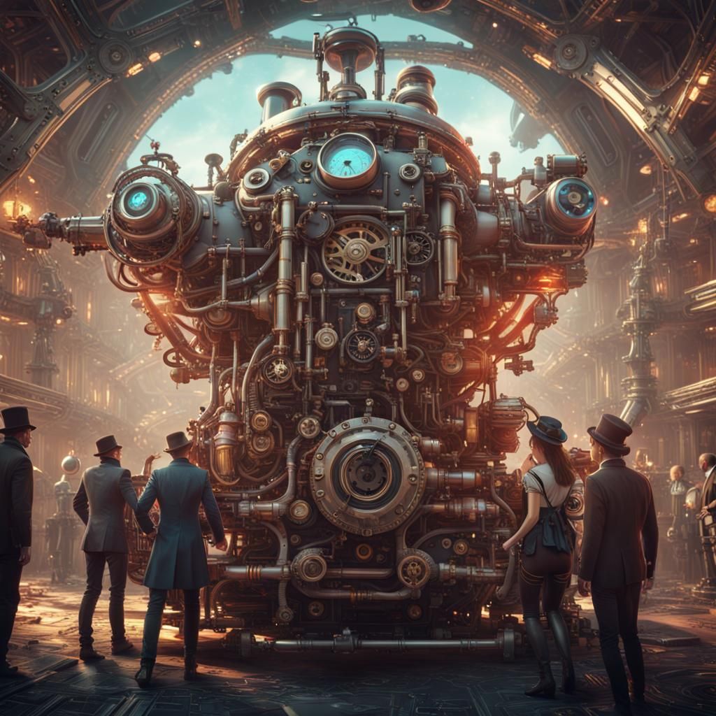 Steampunk Celebration with Holographic Astral Engine