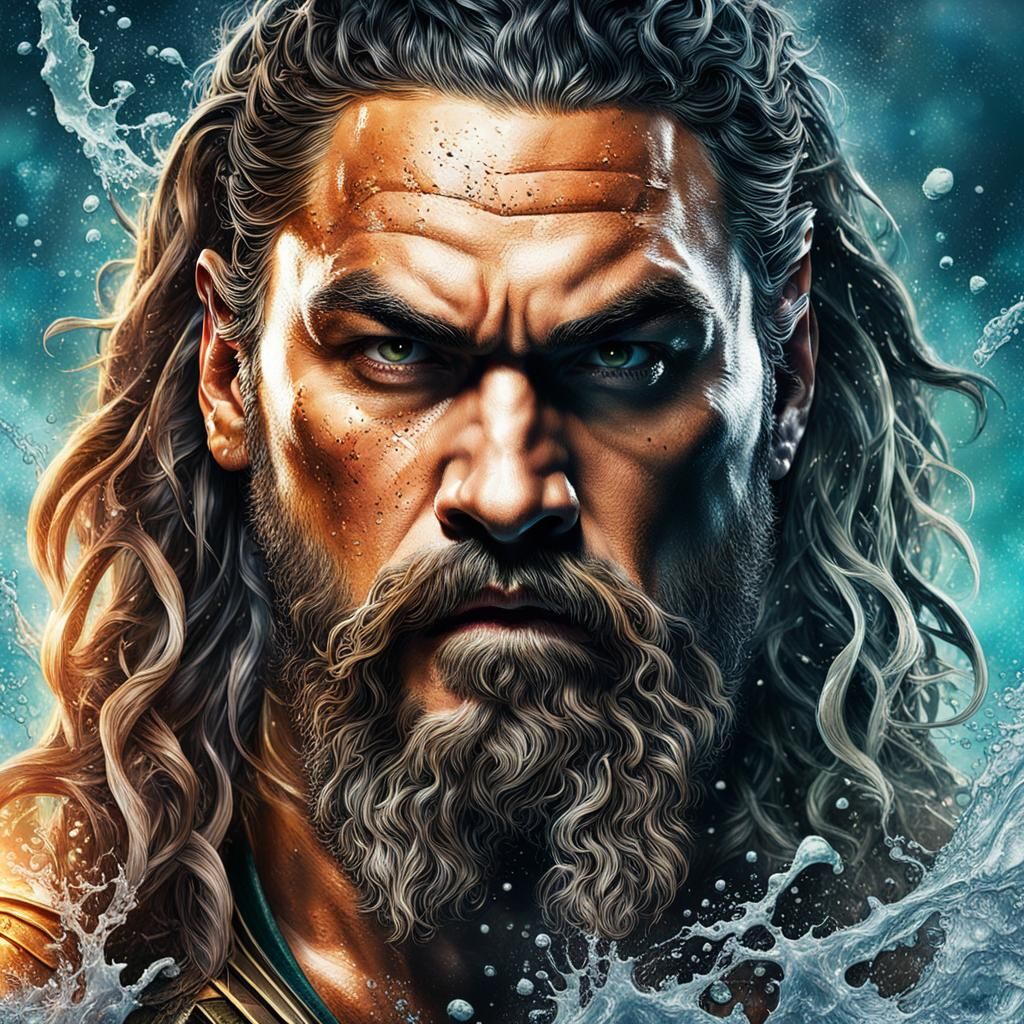 Aquaman Splash Art Featuring Jason Momoa