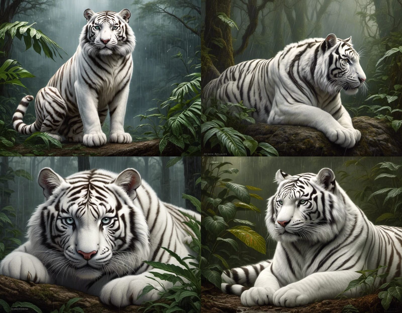 White Siberian Tiger in Korean Woodlands