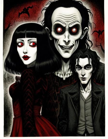 Vampires in Love: A Dark Fantasy Art Piece