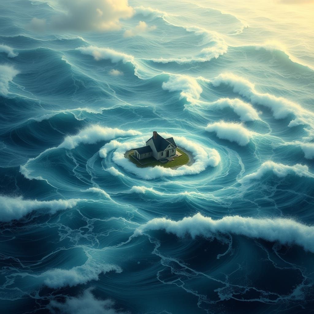 Serene Ocean Haven in a Dreamlike World