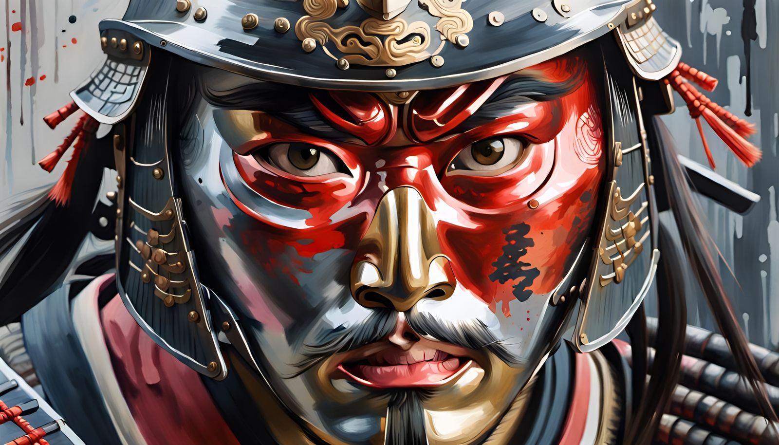 Epic Samurai Warriors in Gouache Style