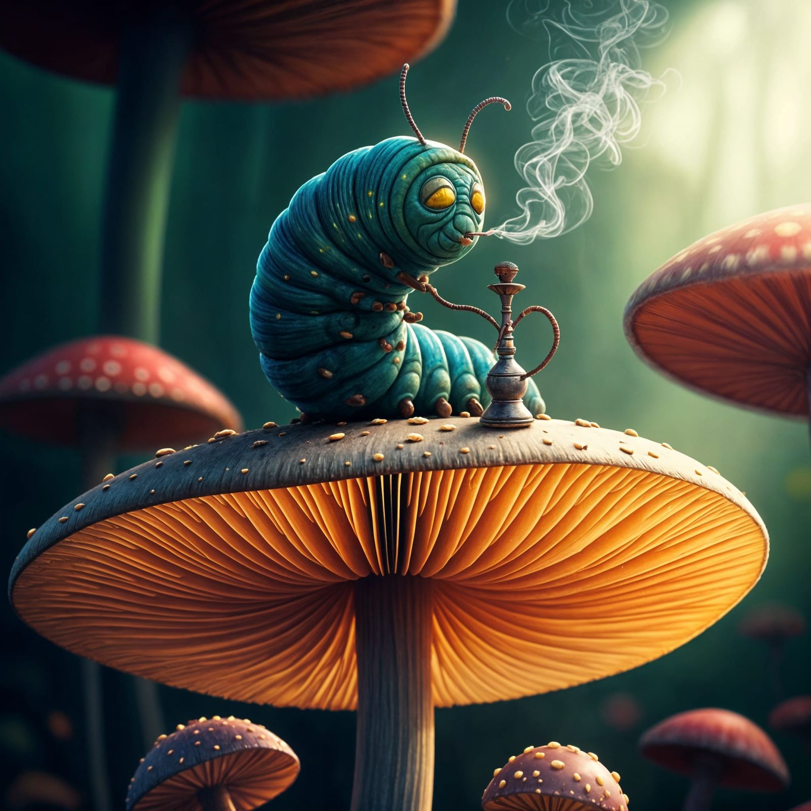 Alice in Wonderland Caterpillar Smoking Hookah
