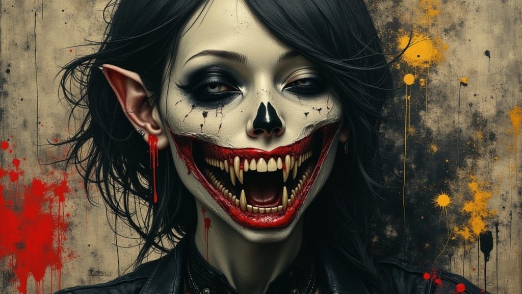 Grotesque Demon Oil Painting