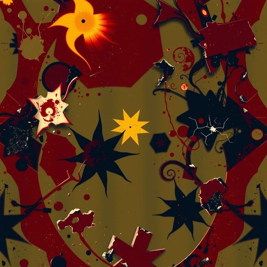 Abstract Swirling Red Textures in Dynamic Motion