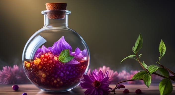 Sinister Magical Potion in Glass Vial, Hyper-Realistic