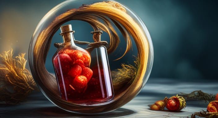 Sinister Magical Potion in Glass Vial, Hyper-Realistic Digit...