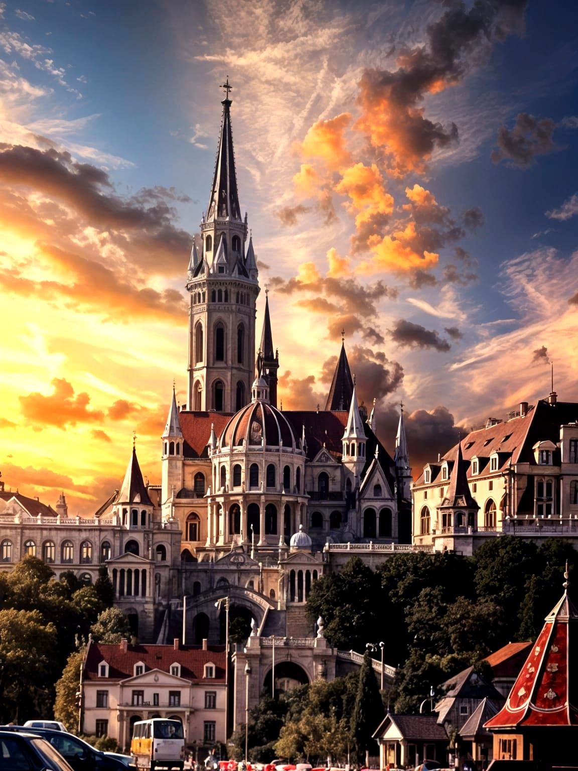 Digital Rendering of a Budapest Scene