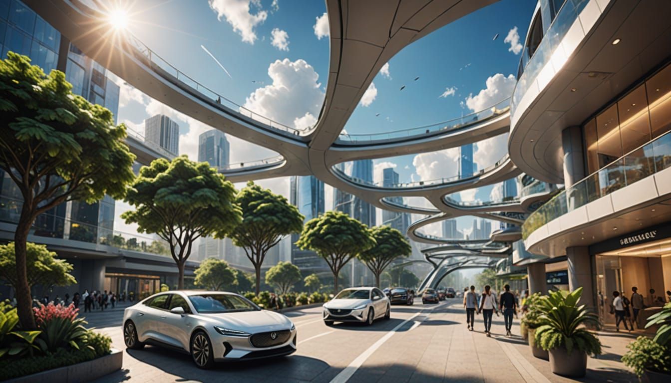 Utopian Future in Frutiger Aero Style