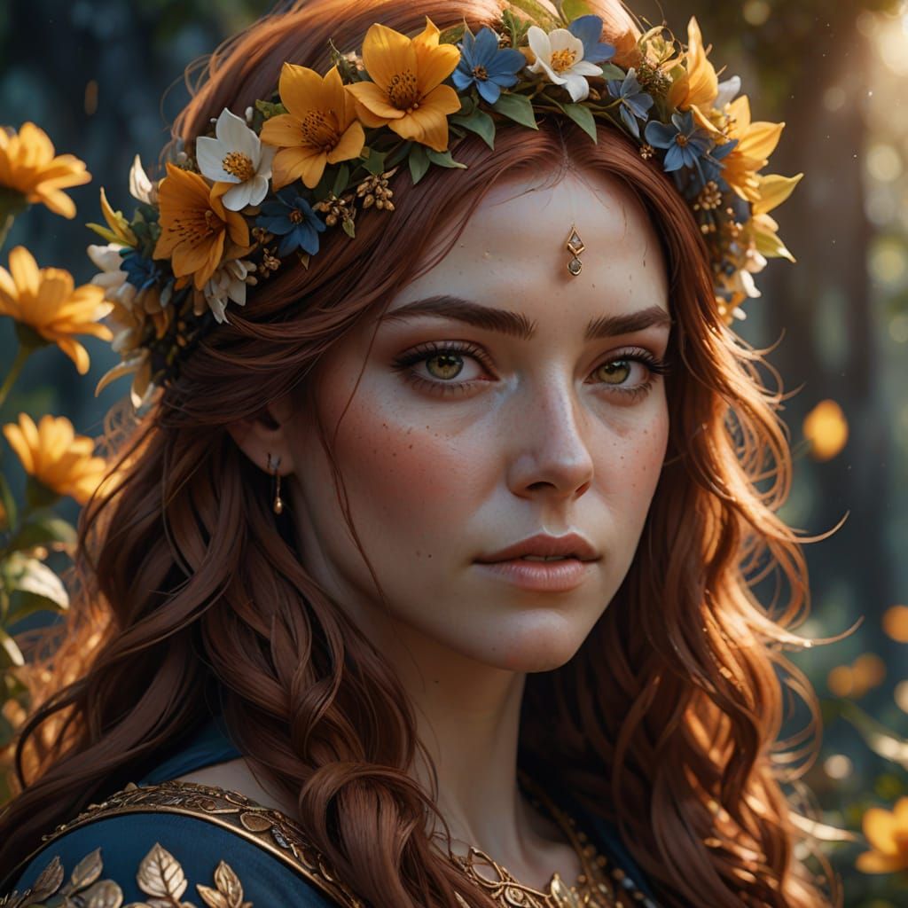 Auburn Beauty in Golden Hour Light