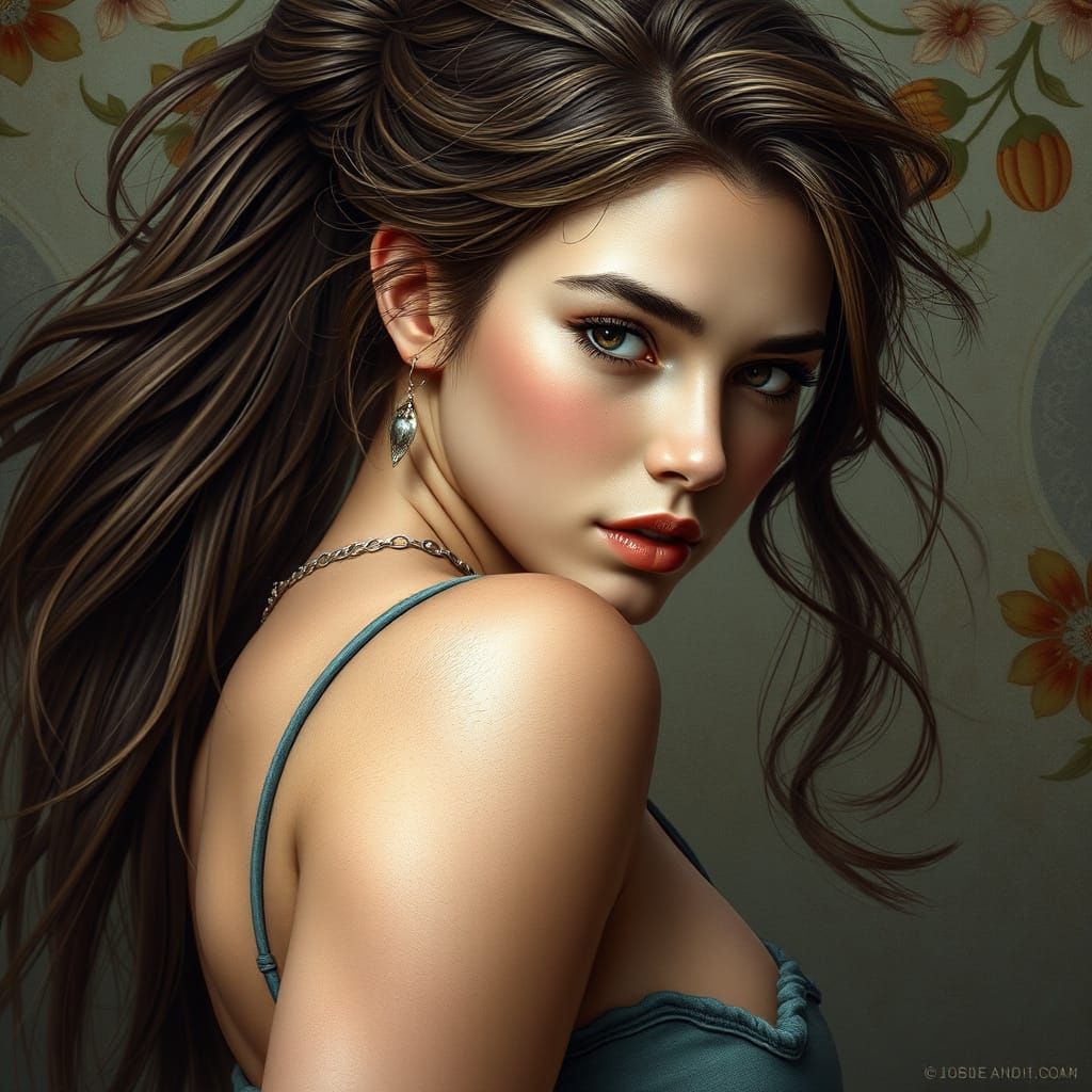 Hyperrealistic Artgerm Style Portrait of a Young Woman in Ar...