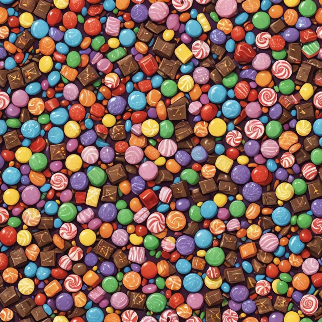 AI Image of Candy Pieces Being Fed