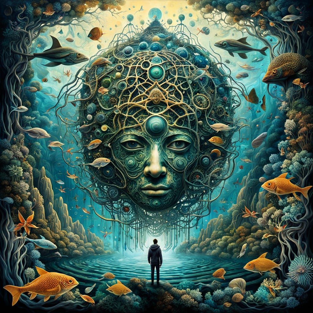 Surreal Bio Art Collage: Embracing Creation and Dreams