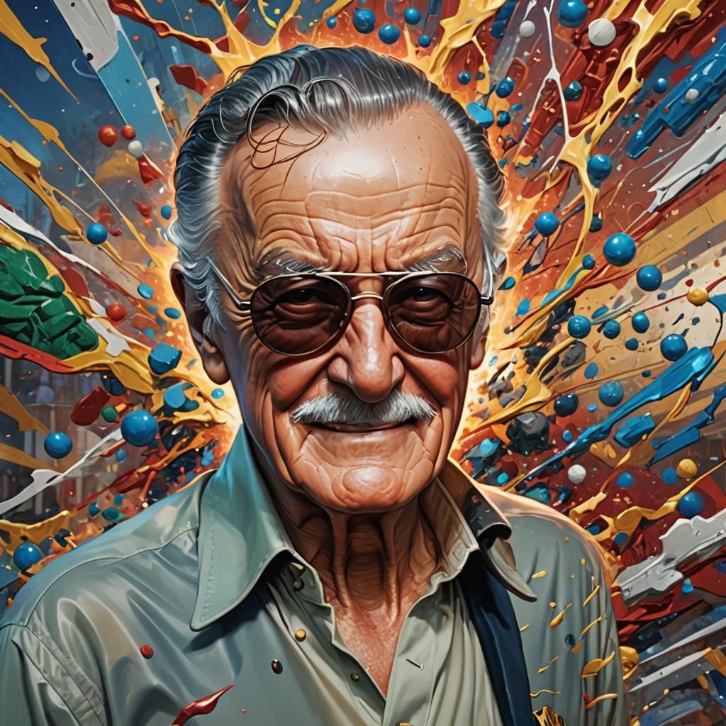 Hyperrealistic Superhero Portrait in Splash Art Style