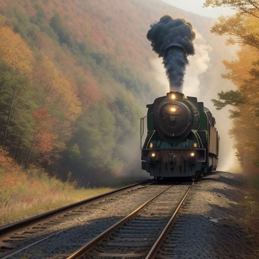 Appalachian Coal Train in Impressionist Style