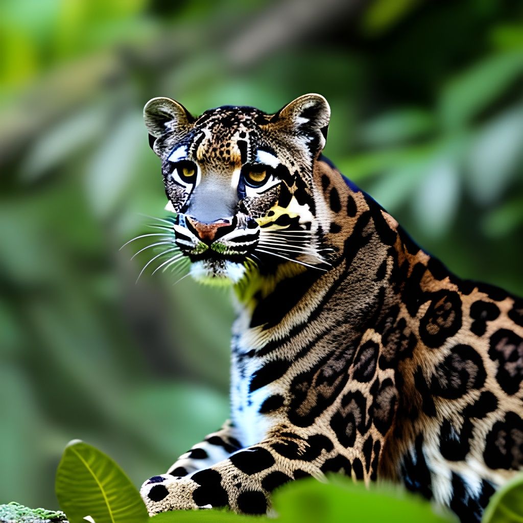 Realistic Clouded Leopard in Jungle