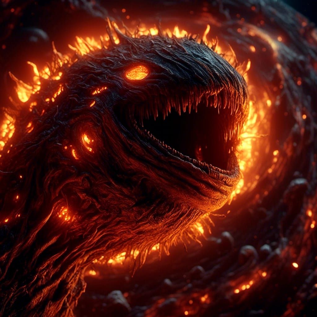 Evil Sun Devouring Earth in Fiery Apocalyptic Portrait