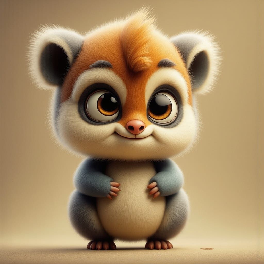 Cute Podgie Critter in Hyper Realistic 8K Style