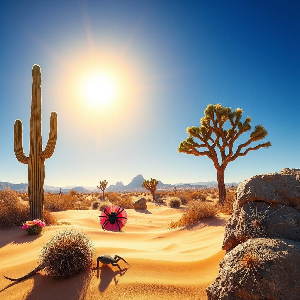 Surreal Desert Oasis in Vibrant Colors