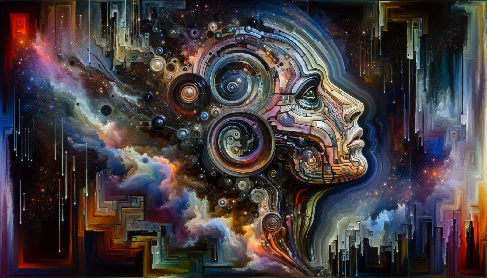 Abstract Inner Self Portrait in Mixed Media Style