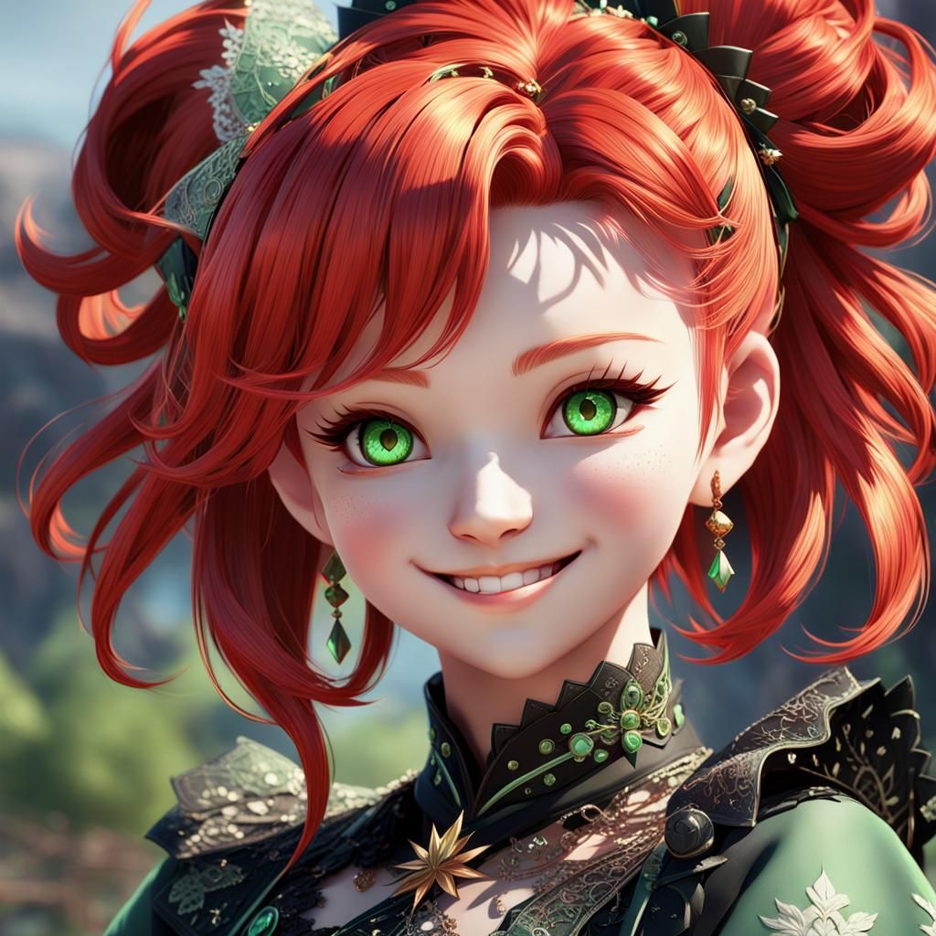 Anime Girl Portrait in 3D Concept Art