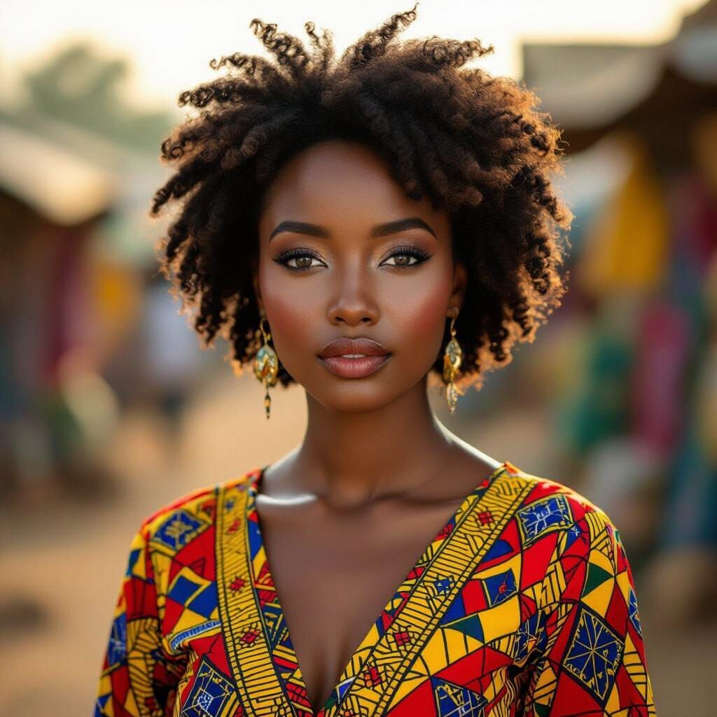 Stunning Portrait of Nigerian Woman in Ankara Dress
