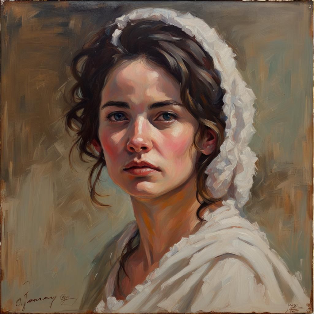 Eternal Beauty: Portrait in Oil Painting Style